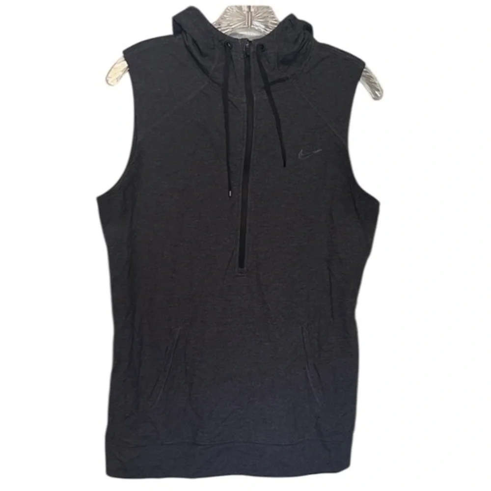 Nike Charcoal Sleeveless Hoodie quarter zip, women’s size medium